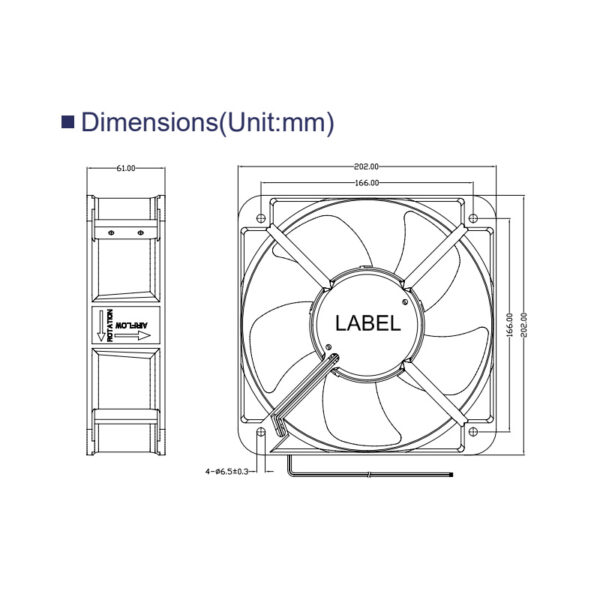 200mm fan size