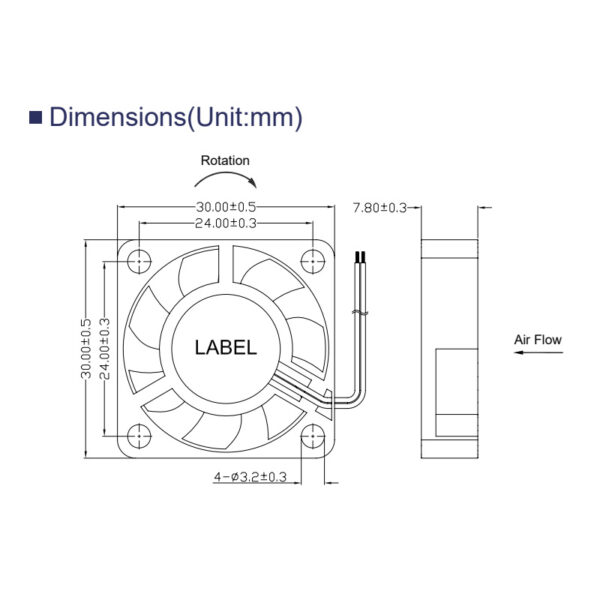 30mm fan size