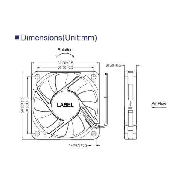 fan size 60x60x10mm