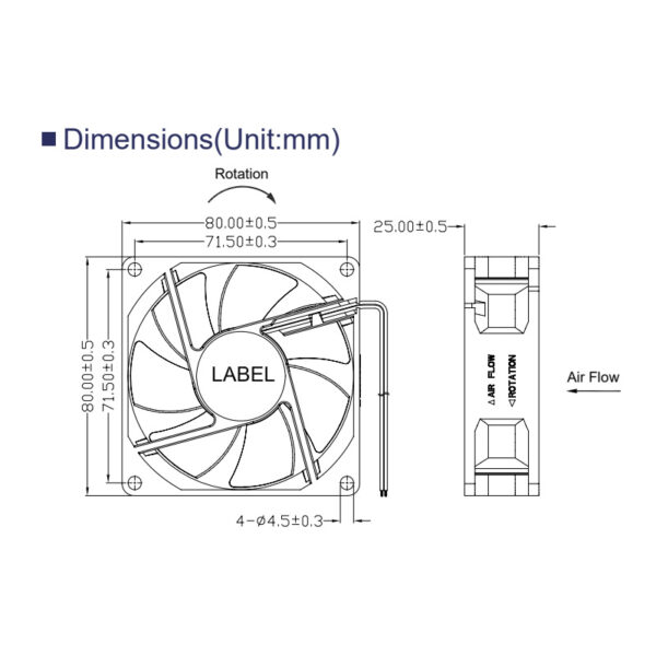 8025 fan size